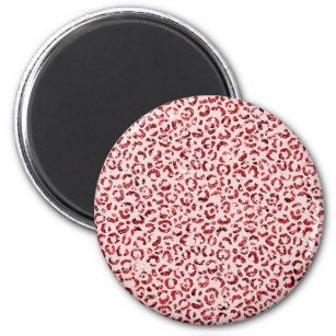 Íman Vermelho Brilhante Leopardo Imprime Cor-de-rosa