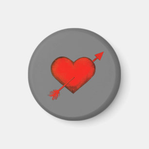 Íman Vermelho de Seta Cupido no Botão da Cinza
