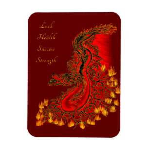 Íman Vermelho do dragão de China e design do ouro