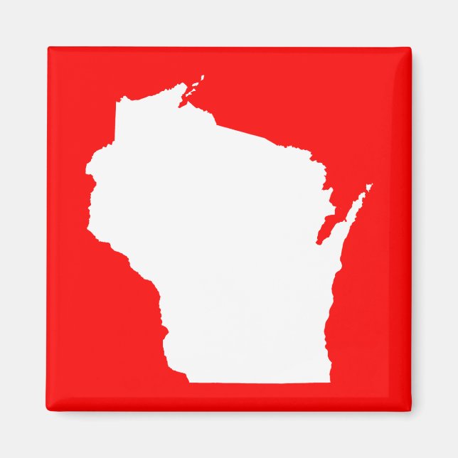 Íman Vermelho e Branco Wisconsin (Frente)