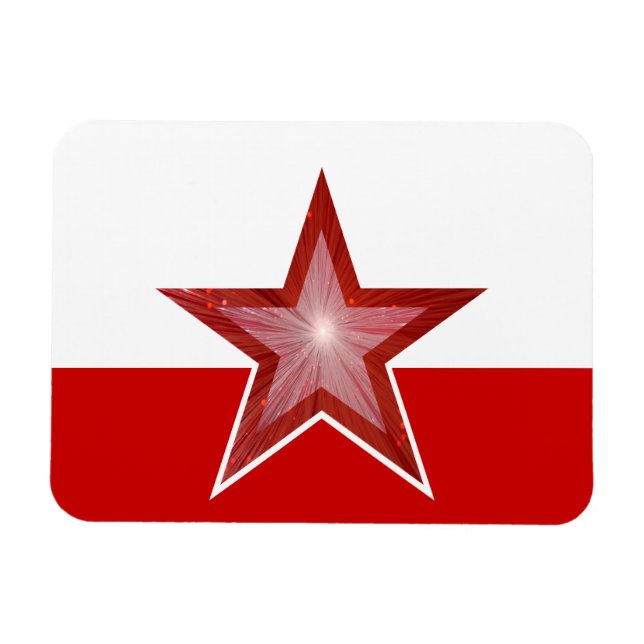 Íman Vermelho - estrela flexível - ímã - vermelho (Horizontal)