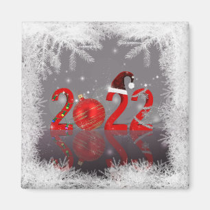 Íman Vermelho Festivo Feliz Natal Ano Novo 2022