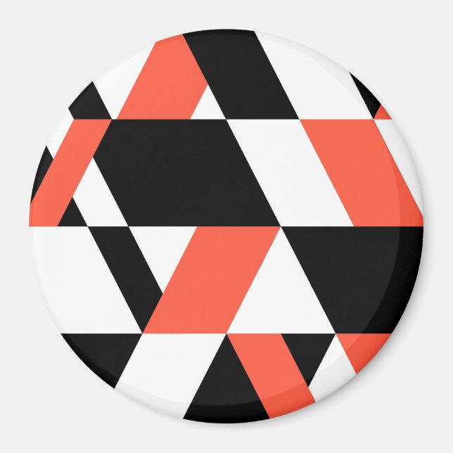 Íman Vermelho-negro, moderno, moderno, design geométric (Frente)
