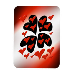 Íman Vermelho no Magneta de Corações Pretos