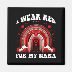 Íman Vermelho Retro Nana Coração Doença Conscientização