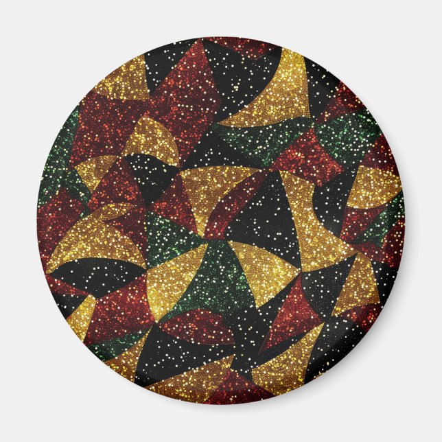 Íman Vermelhos Amarelos Verdes Ondas Festivas (Frente)