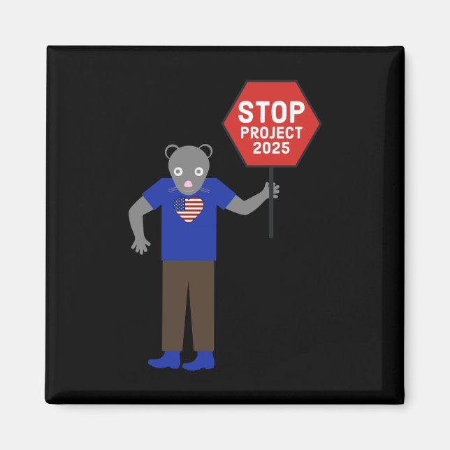 Íman "Vermin" Ativista Stop Project 2025. (Frente)