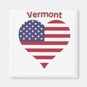 Íman Vermont American Flag Heart