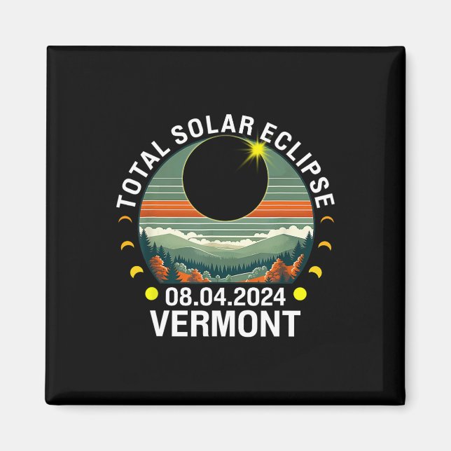 Íman Vermont Eclipse 4.08.24 América Total Eclips Solar (Frente)