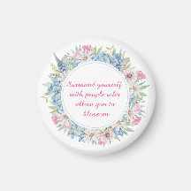 Verruga Floral Azul Cor-de-Rosa Motivada