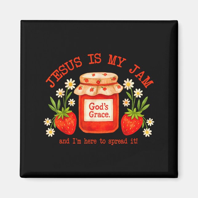Íman Versículo da Bíblia Cristã Fé Morango Jesus É Meu (Frente)