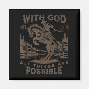 Íman Versículo da Bíblia do Cowboy Ocidental Jesus Para