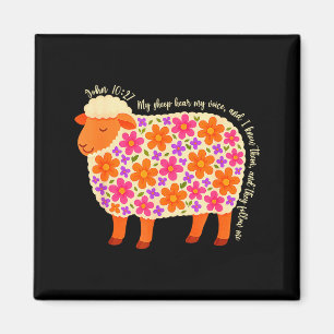 Íman Versículo Floral Ovelha Meus Ouvidos Ouvem Minha V