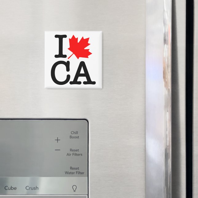 Íman Very Polite Red Black I Love Canada Maple Leaf (In Situ (Fridge))
