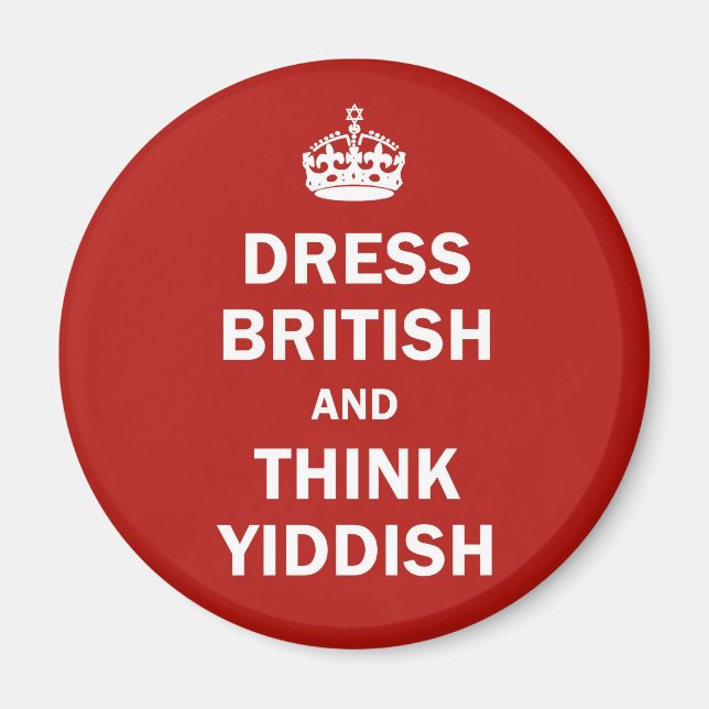 Íman Vestido britânico e Think iiddish (Frente)