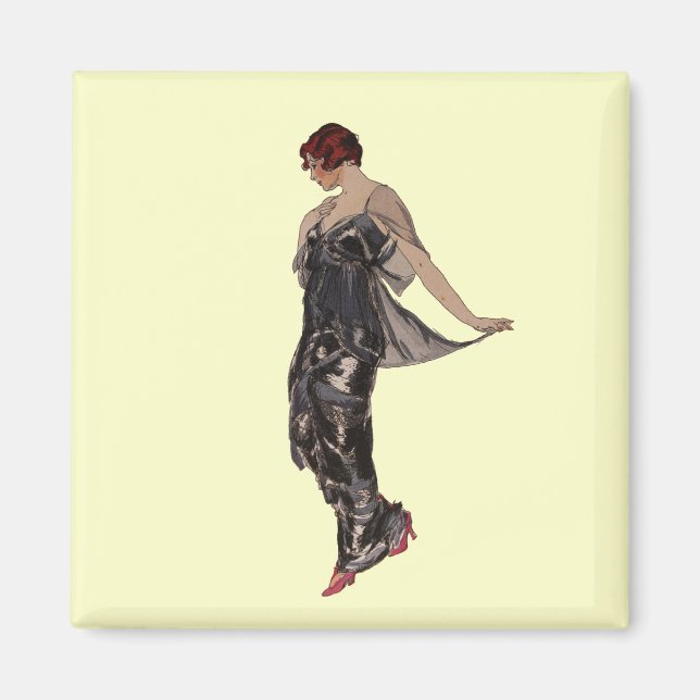 Íman Vestido da Noite da Seda de 1914 (Frente)