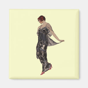 Íman Vestido de noite de seda 1914