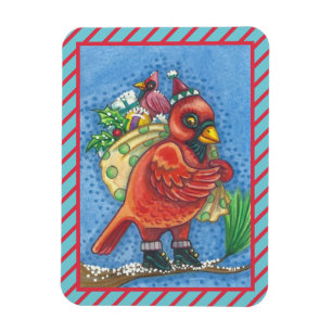 ÍMAN VESTIDO NO PAPAI NOEL VERMELHO, ÍMÃ DO CARDEAL D