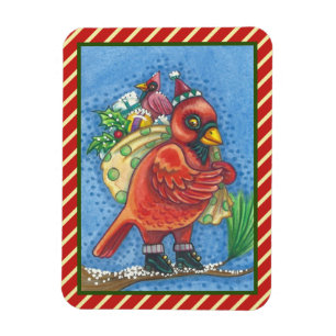 ÍMAN VESTIDO NO PAPAI NOEL VERMELHO, ÍMÃ DO CARDEAL D