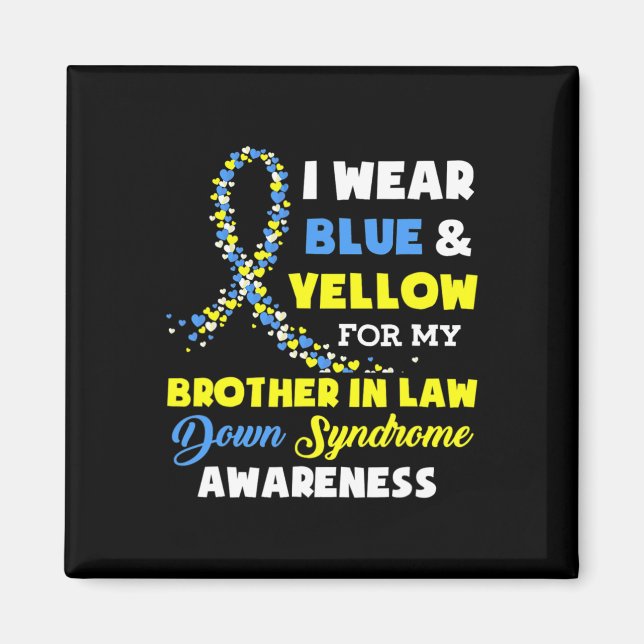 Íman Vestir O Irmão Amarelo Azul Na Síndrome De Down Em (Frente)