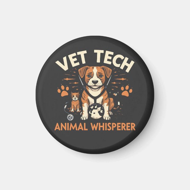 Íman Vet Tech Animal Whperer Cute Puppy Stethoscope (Frente)