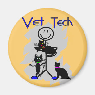Íman Vet Tech Stick Pessoa Com Gatos Pretos