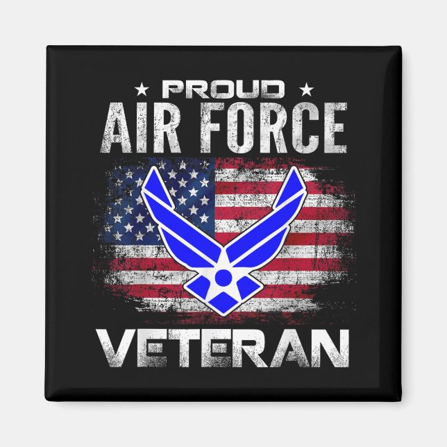 Íman Veterano Da Força Aérea Ordenado Com Bandeira Amer (Frente)