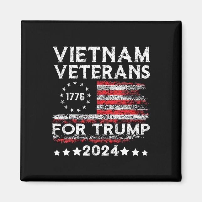 Íman Veteranos do Vietnã Para Trump 2025 Bandeira Ameri (Frente)