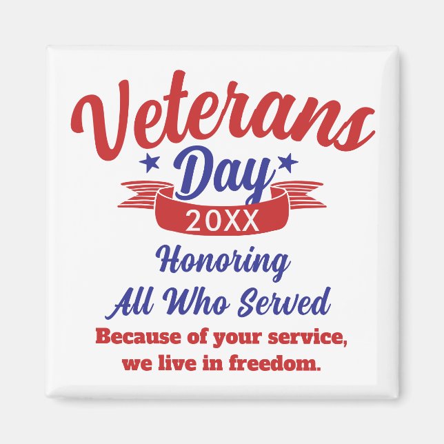 Íman Veterans Day Thanks You Keepsake (Frente)