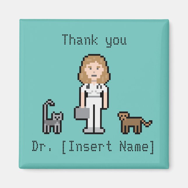 Íman Veterinário de Texto Personalizado (Frente)