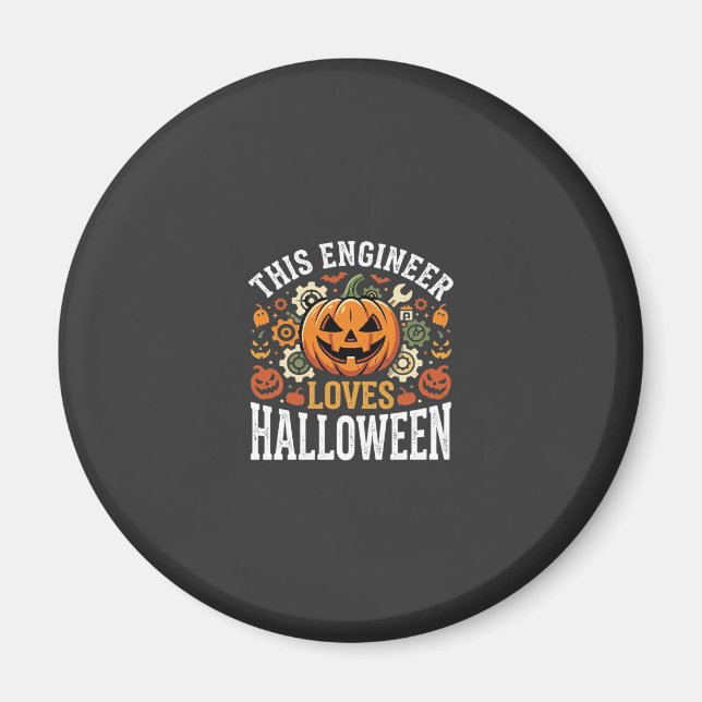 Íman Vetor de Abóbora de Engenheiro de Halloween (Frente)
