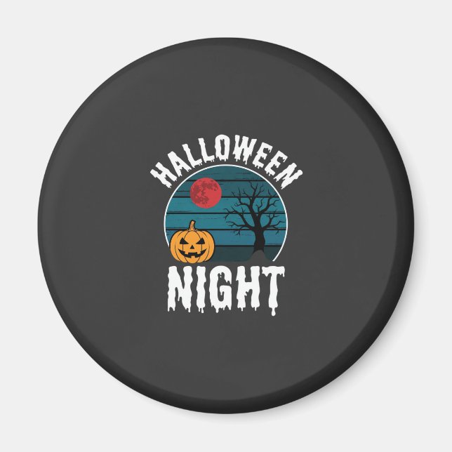 Íman Vetor de árvore de abóbora da noite de Halloween (Frente)