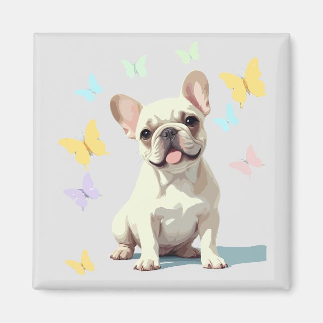 Íman Vetor de Buldogue Francês pintando um animal adorá (Frente)