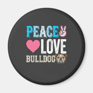 Íman Vetor de Bulldog de Paz e Amor