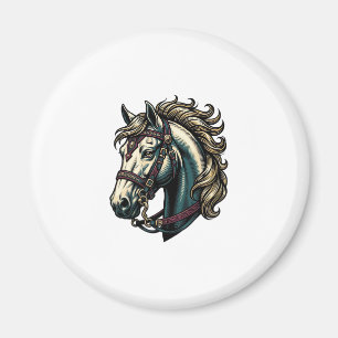 Íman Vetor de Cabeça de Cavalo de Gravura Antiga