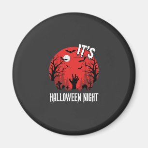 Íman Vetor de Cemitério Assustador na Noite de Hallowee