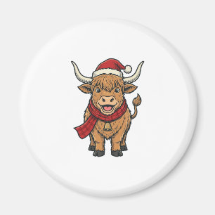 Íman Vetor de Chapéu de Papai Noel de Vaca das Terras A
