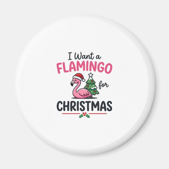 Íman Vetor de Citação de Natal de Flamingo (Frente)
