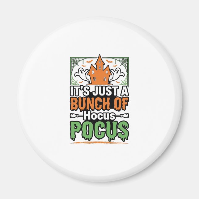 Íman Vetor de design de citação de Halloween Hocus Pocu (Frente)