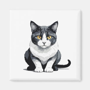Íman Vetor Gato Arte Gráfica Retrato Espírito Animal Am