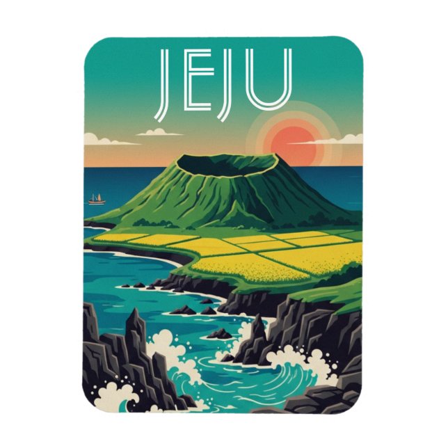 Íman Viagem à Ilha de Jeju Coreia do Sul (Vertical)