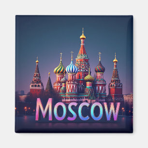 Íman 🧲 Viagem a Moscou Rússia Memória Efeito néon