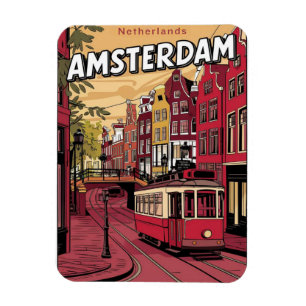 Íman Viagem Amsterdã, presentes vintage de bonde da Hol