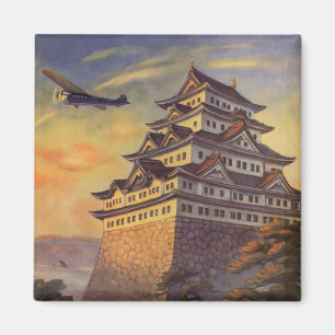 Íman Viagem Antiga Japão, Avião de Pagode Japonesa