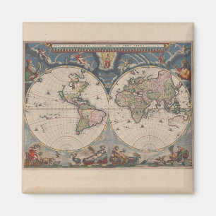 Íman Viagem Antiquado do Mundo do Mapa