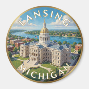 Íman Viagem ao Capitólio Estadual de Lansing Michigan