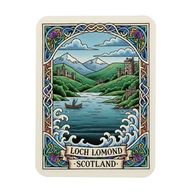 Íman Viagem ao Loch Lomond Escócia (Vertical)