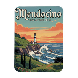 Íman Viagem ao Mendocino Califórnia Vintage