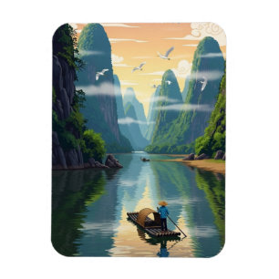 Íman Viagem ao Rio Li em Guilin, China