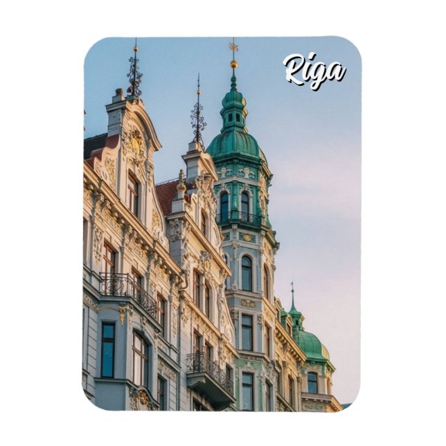Íman Viagem Art Nouveau Letônia Riga (Vertical)